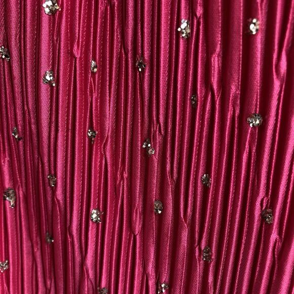 Vintage Gilberti Pink Sequin Pleated Midi Dress Size 12 Special Occasion 80’s - Picture 10 of 12